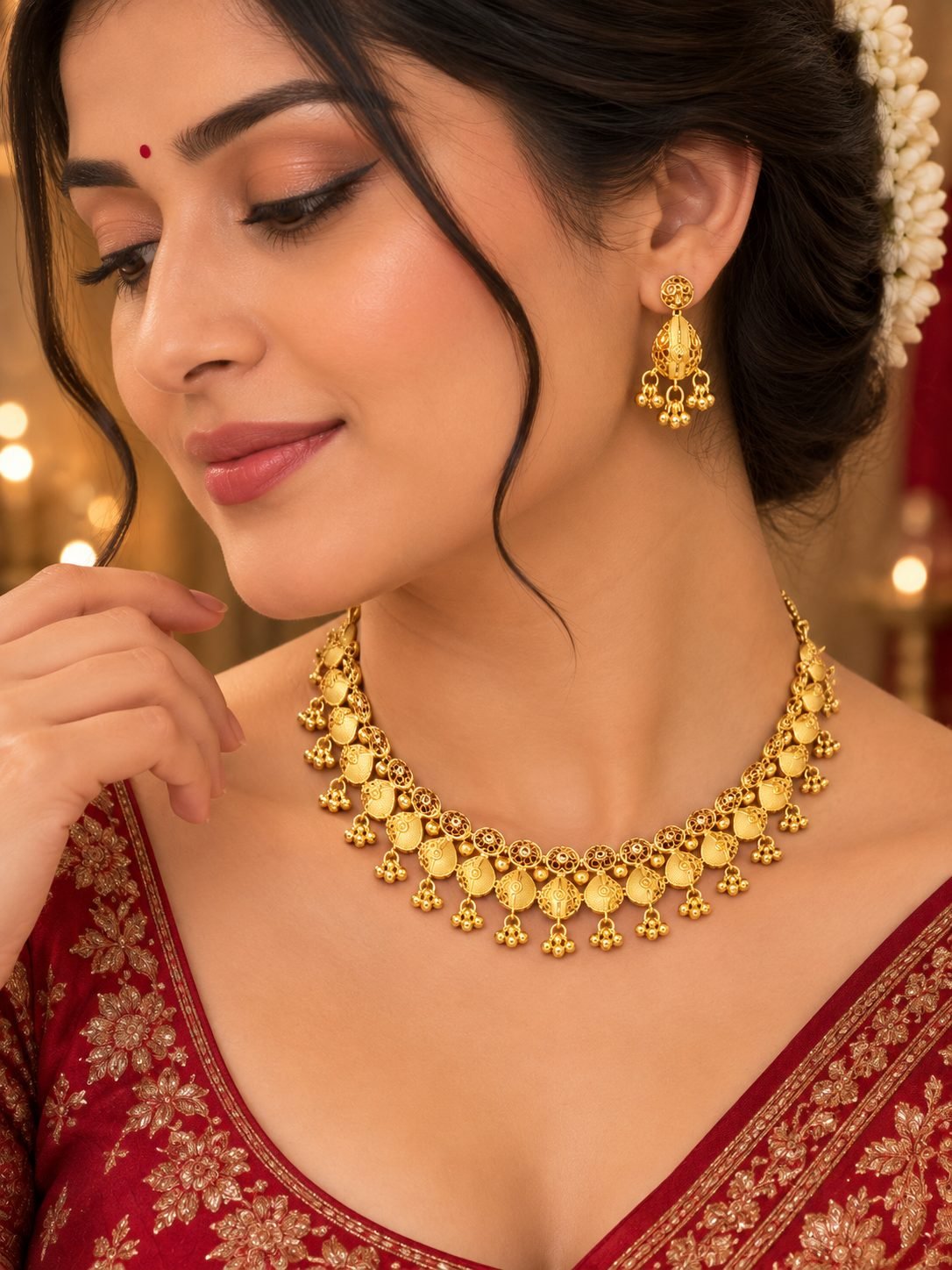 Mahira premium forming gold plated set in Default