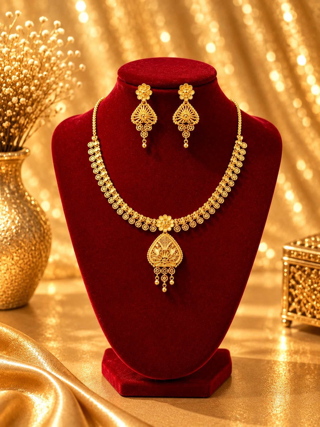 v-shaped forming gold plated set in Default