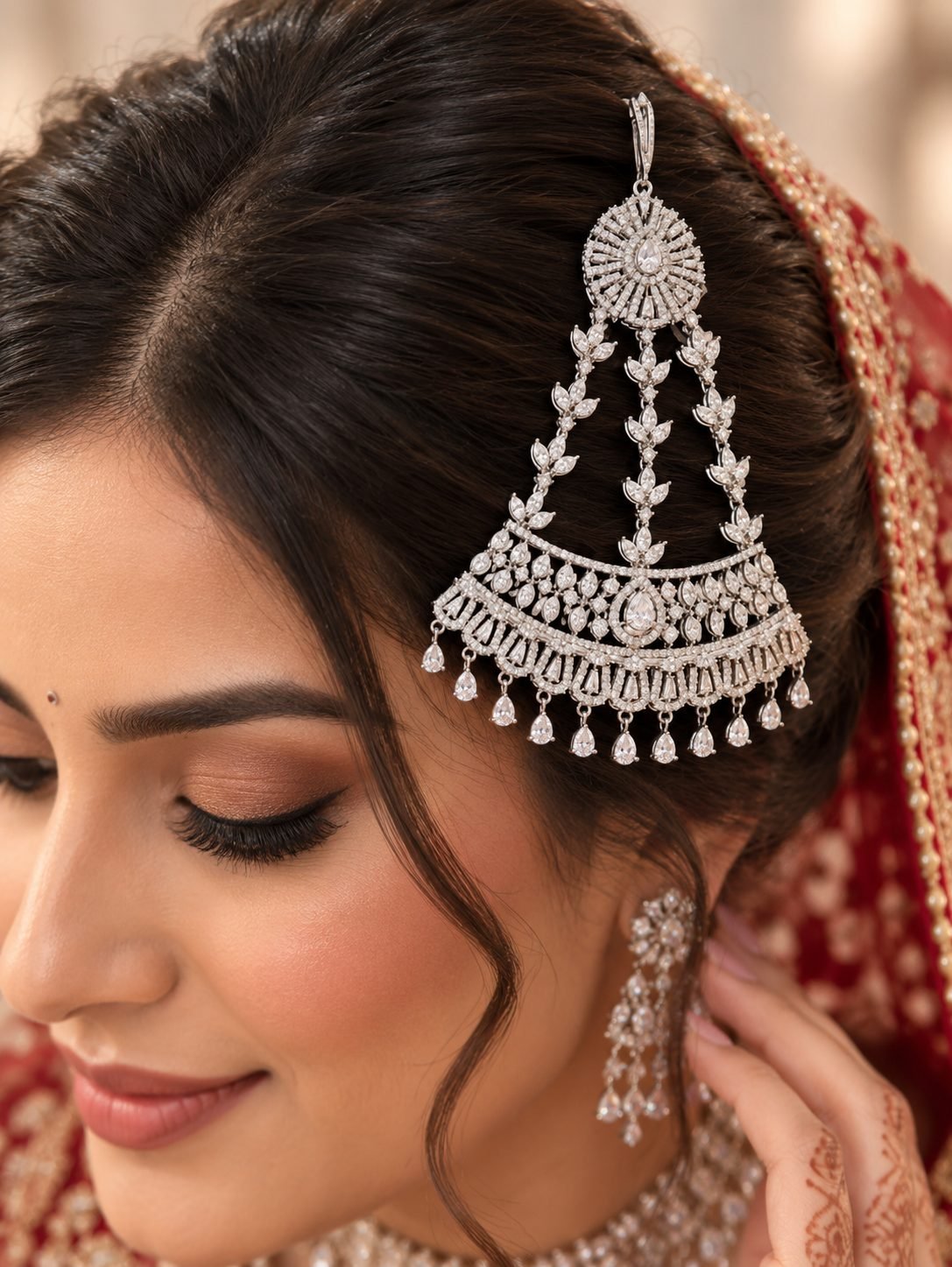 MeenaL American Diamond Passa in pink